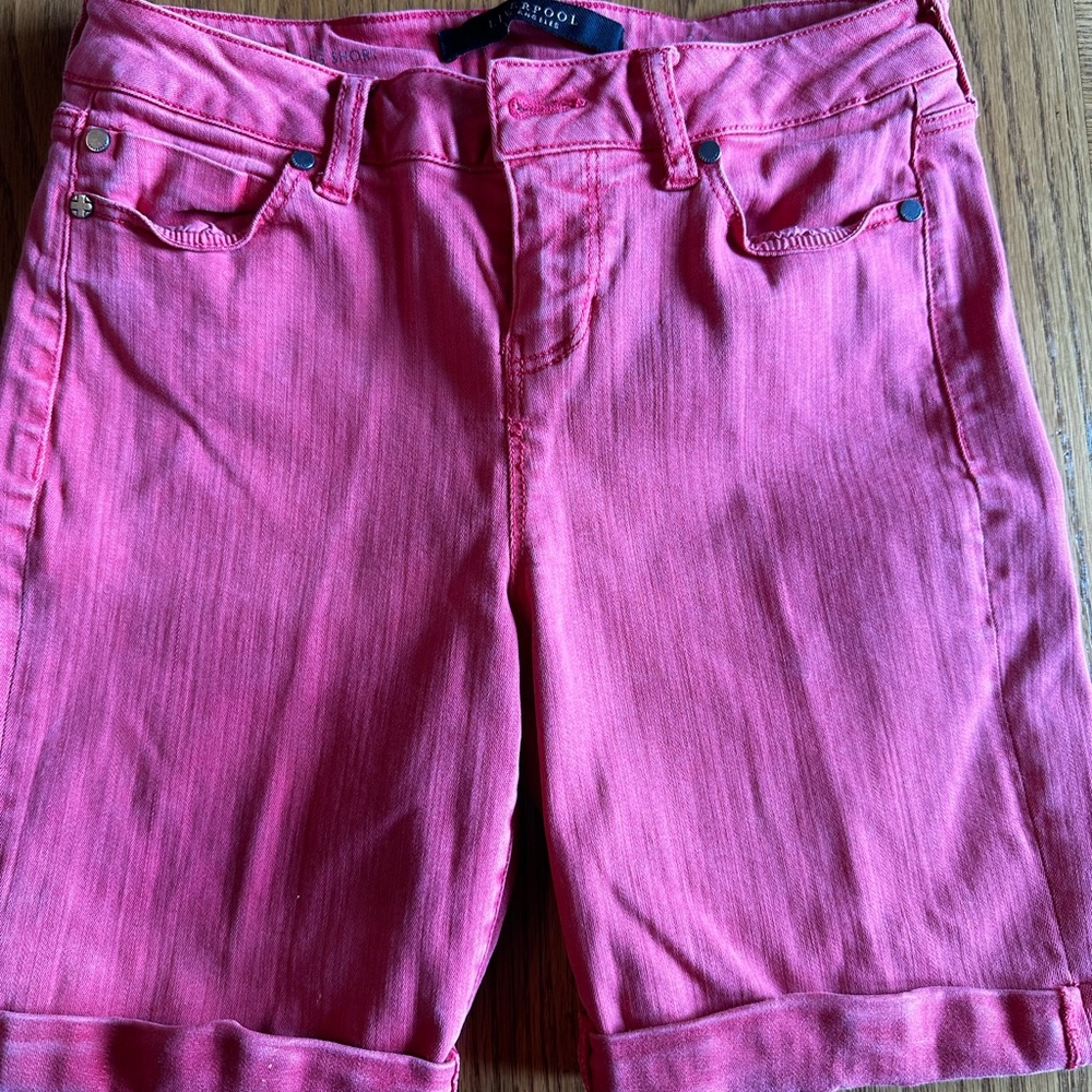 Liverpool Jeans Cuffed Coral Shorts